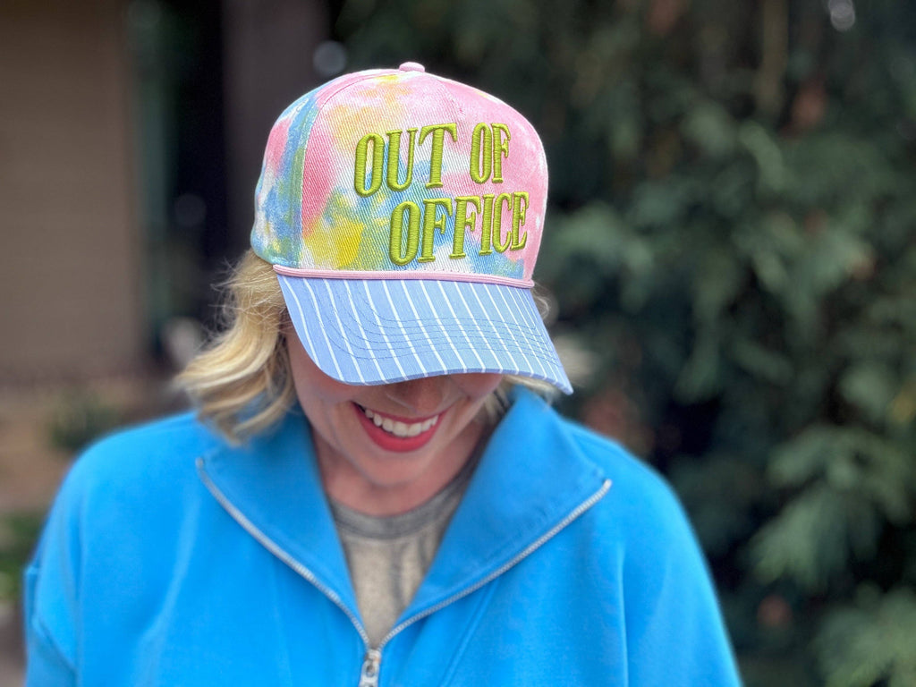 Embroidered Baseball Cap - "Out of Office" - Tie Dye