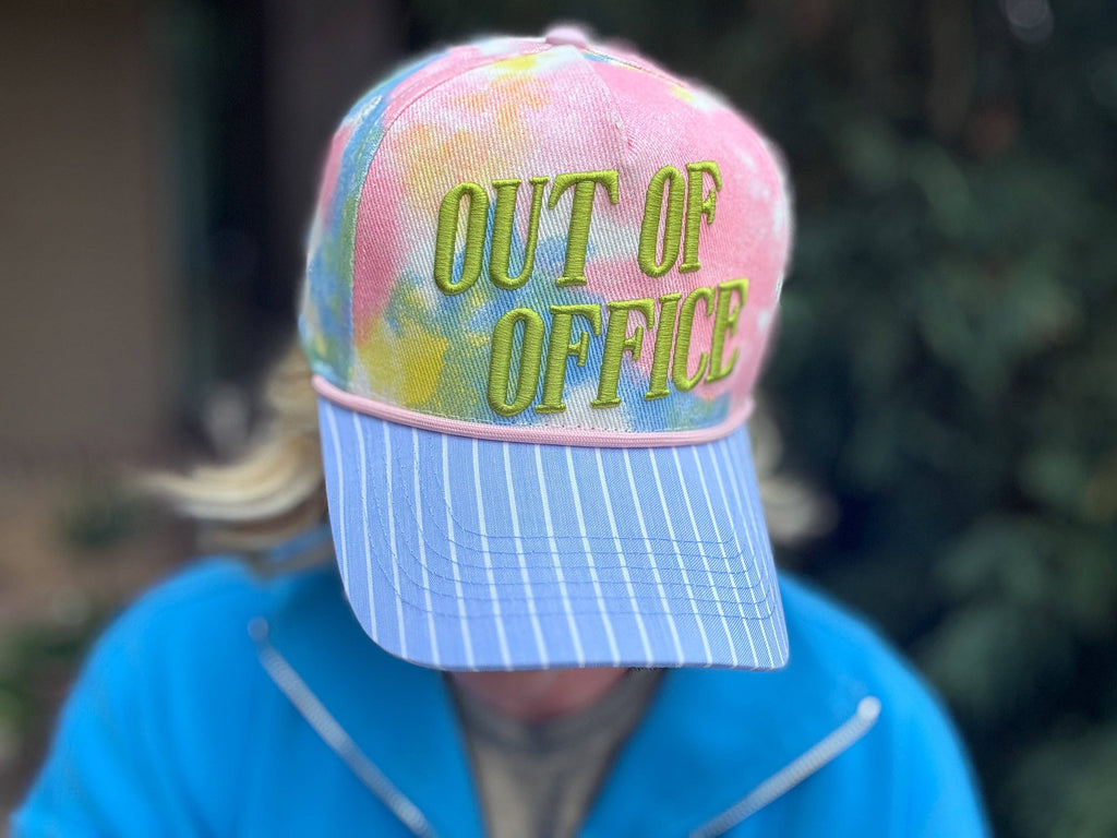 Embroidered Baseball Cap - "Out of Office" - Tie Dye